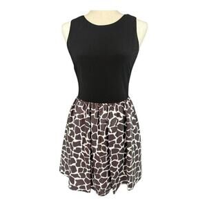 Aidan Mattox - Giraffe Animal Print Swing Mini Cocktail Dress Size 4